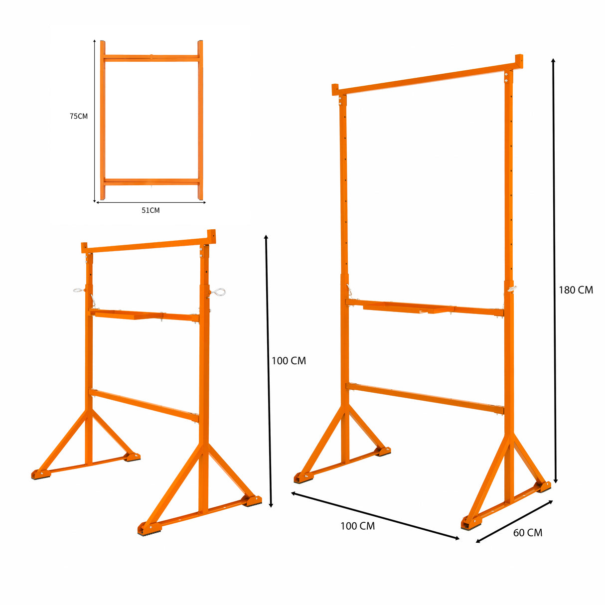 4x Arbeitsböcke & 5x Mörtelbrettständer 750 mm H