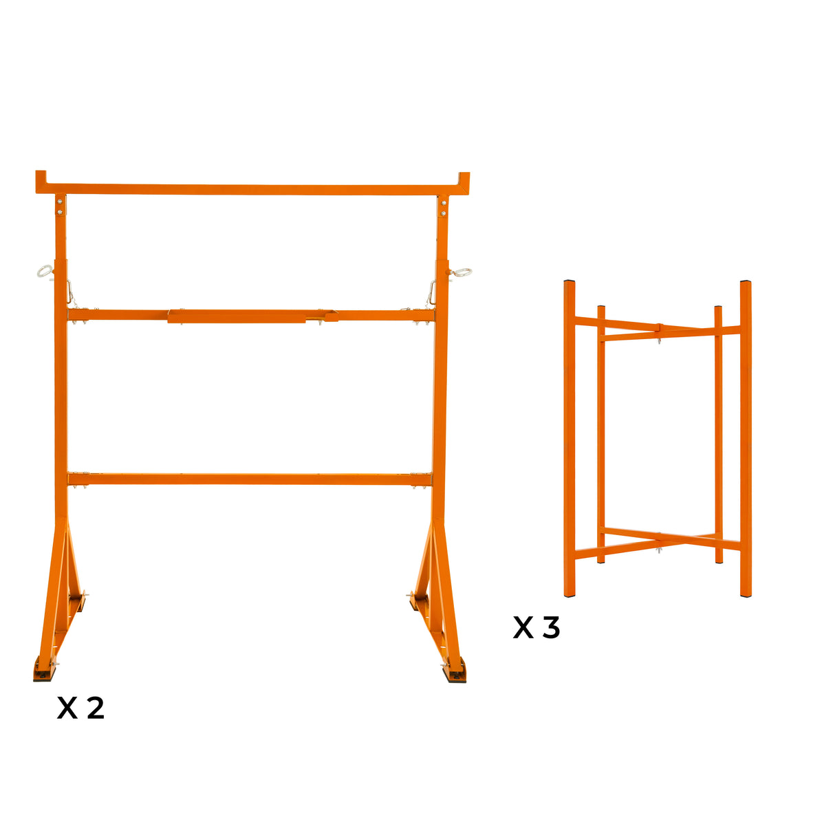 2x Arbeitsböcke & 3x Mörtelbrettständer 750 mm H