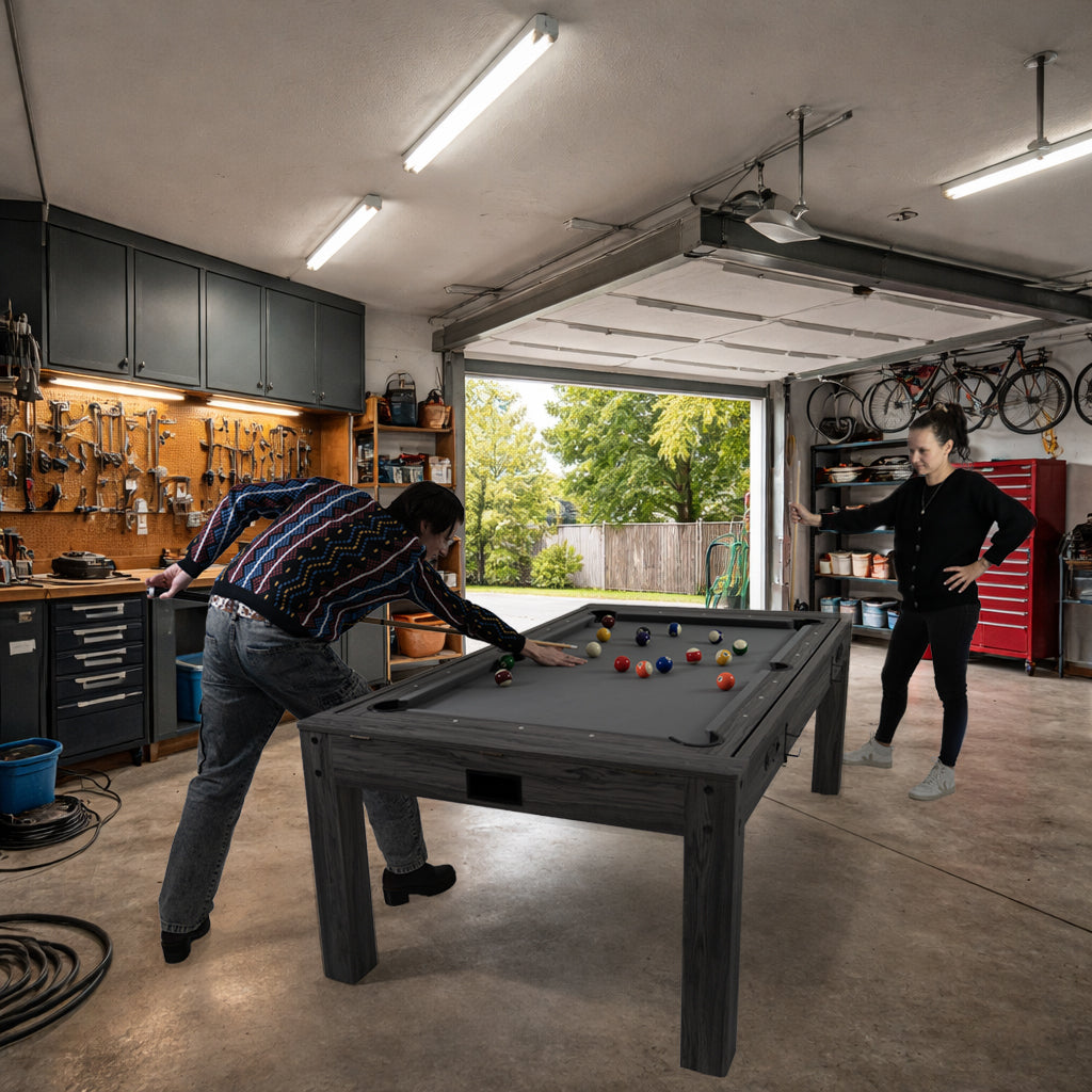 7 In 1 Spieltisch Dart Set & LED Ringlicht – Grau