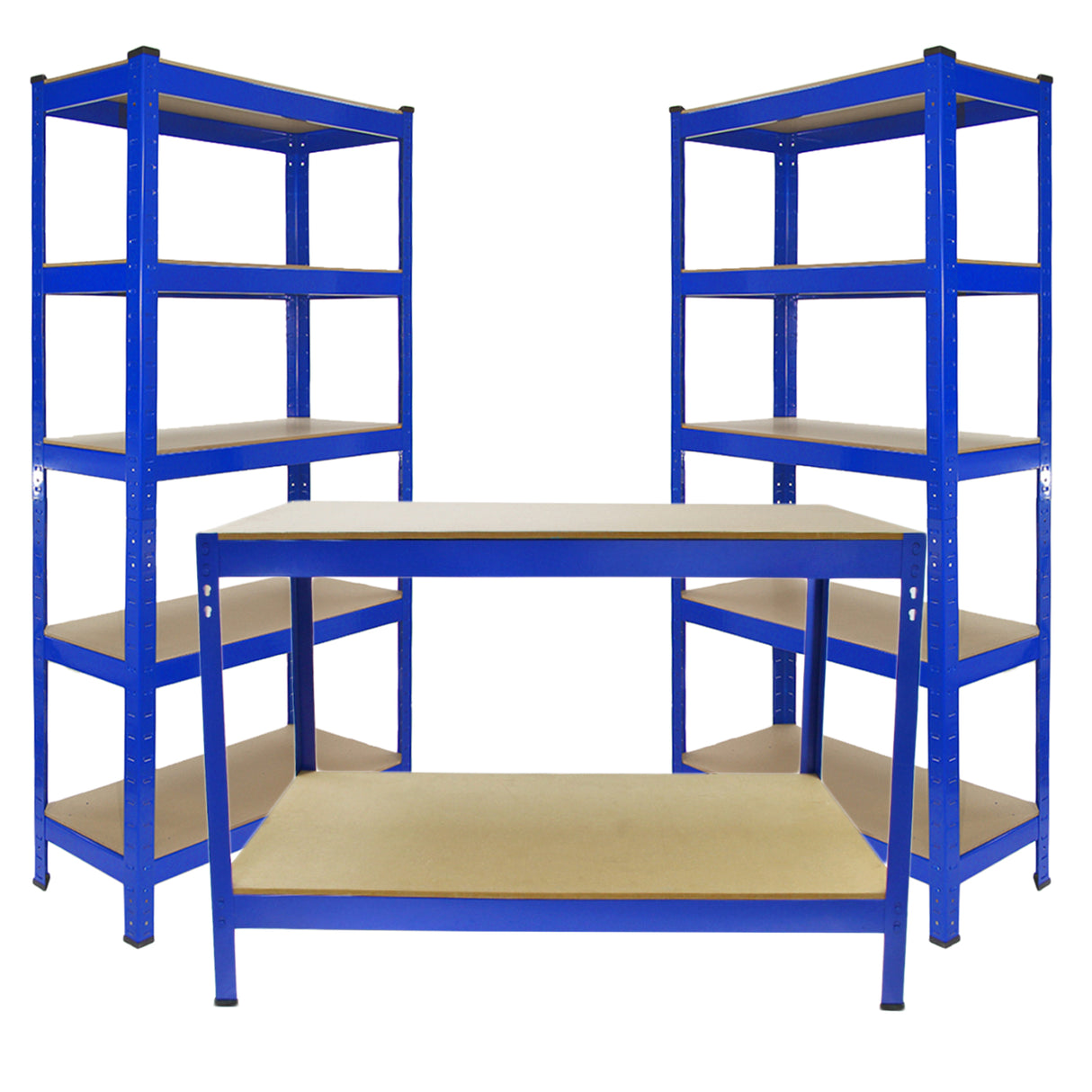 Monster Racking 2 x T-Rax Metall Aufbewahrungswerkbank 75cm Blau