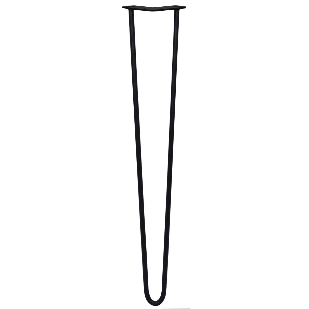 Schwarze 71 cm hohe Hairpin Tischbeine mit zwei Streben aus robustem Metall, schlankes, modernes Design ideal für Möbelprojekte