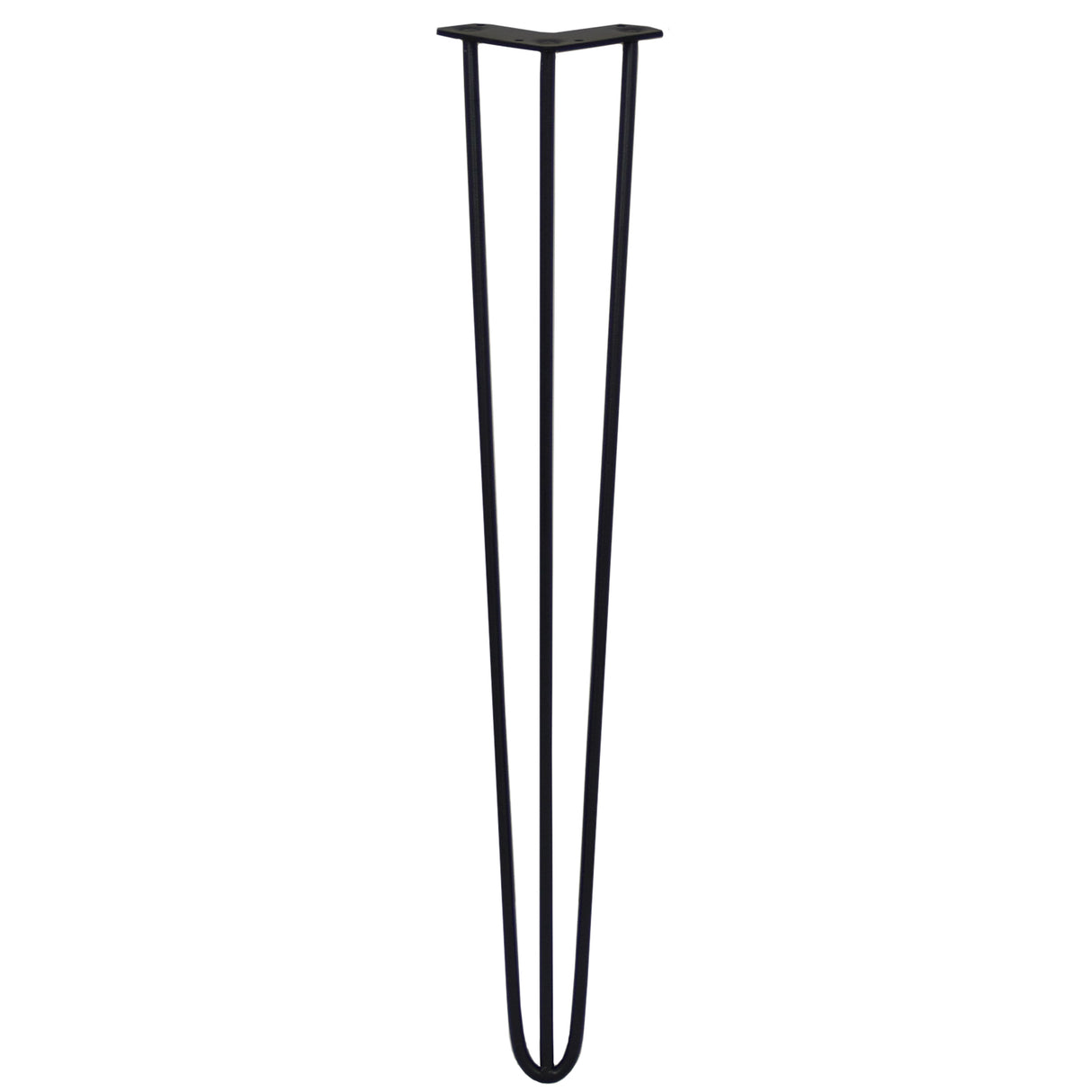 Schwarze 71 cm hohe Hairpin Tischbeine mit drei Streben aus robustem Metall, elegant geformt für moderne Möbelgestaltungen