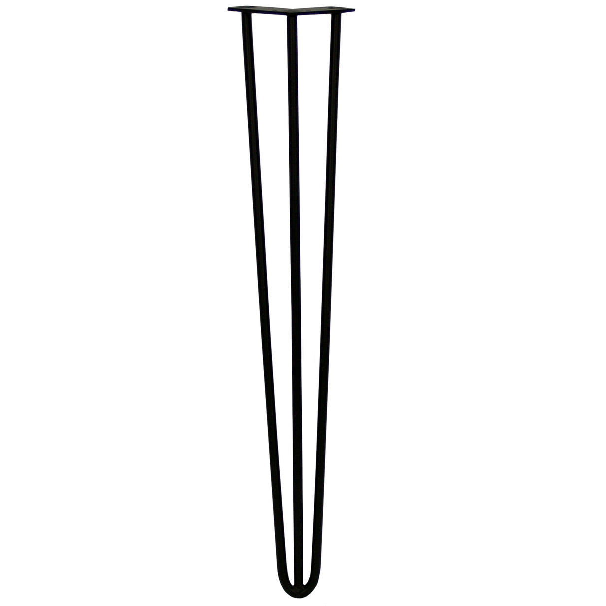 Schwarze 71 cm hohe Hairpin Tischbeine mit 3 Streben aus robustem Metall, schlankes, modernes Design für stilvolle Möbelprojekte
