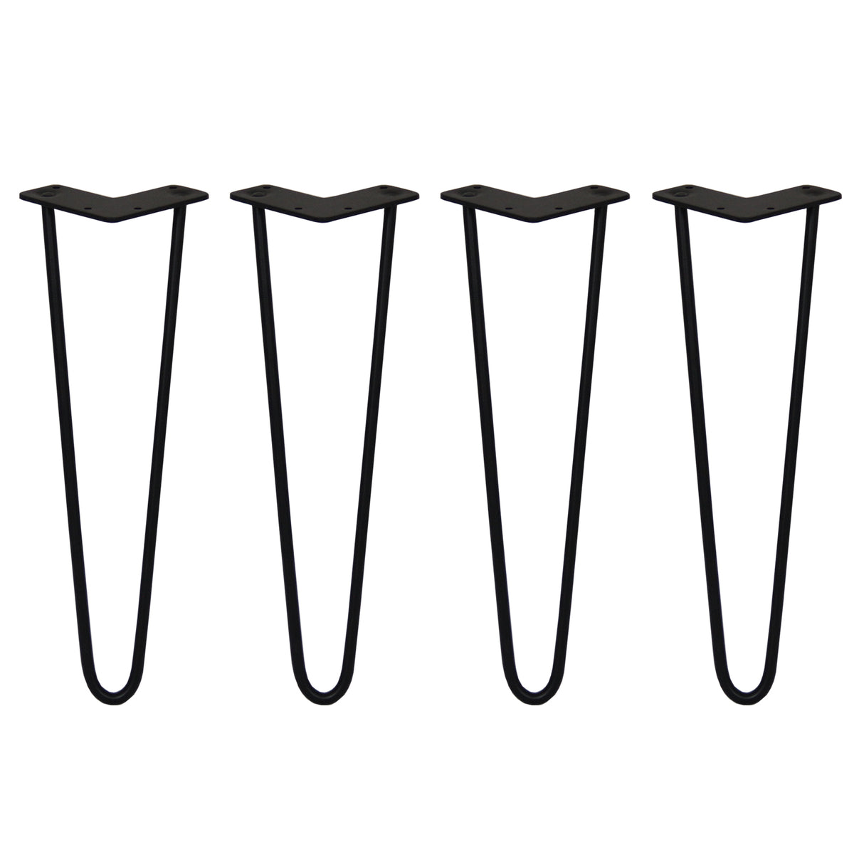 Schwarze Hairpin Tischbeine mit zwei Streben, 40,5 cm hoch, schlankes, modernes Design aus robustem Metall, ideal für DIY-Möbelprojekte