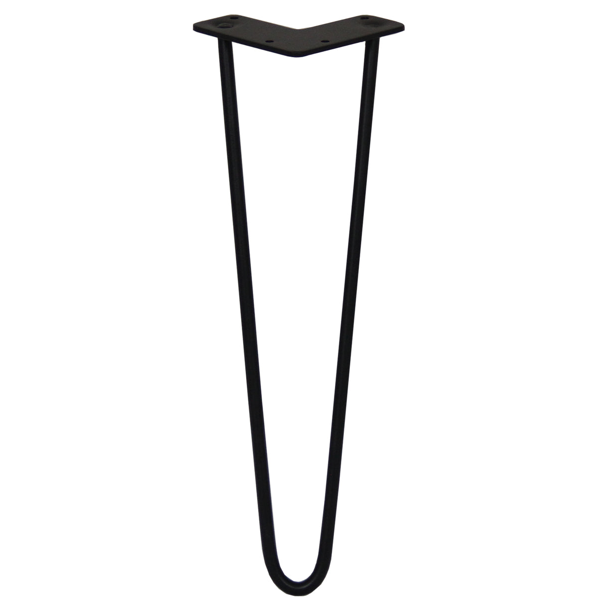 Schwarze Hairpin Tischbeine mit zwei Streben, 40,5 cm hoch, aus robustem Metall, elegant geformt für moderne Möbelgestaltung