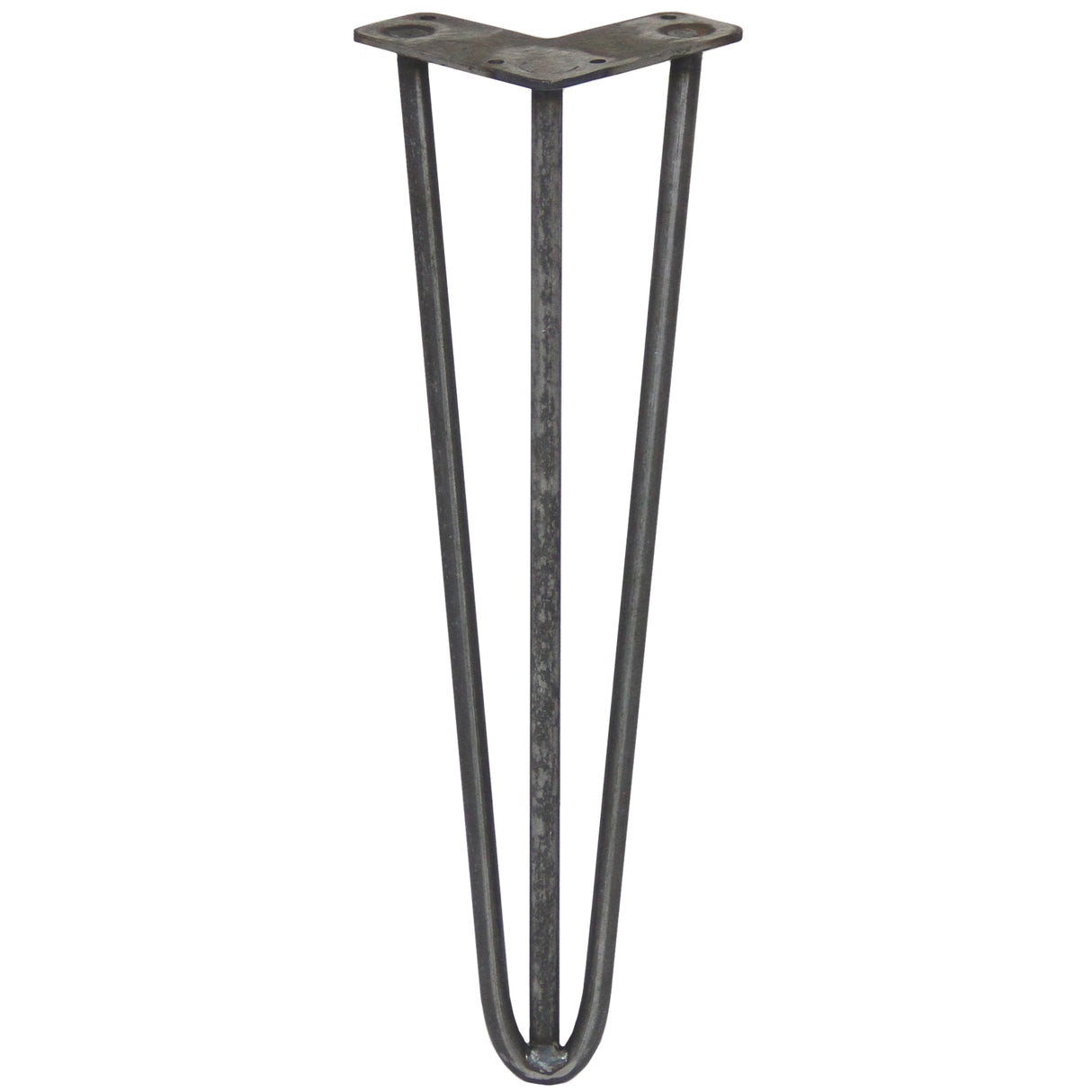 Schwarze Hairpin Tischbeine aus Rohstahl, 40,5 cm hoch, mit drei Streben und 12 mm Durchmesser, ideal für moderne Möbelgestaltungen