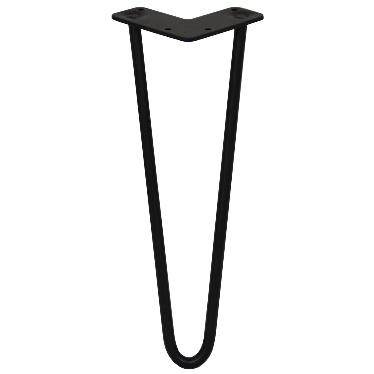 Schwarze Hairpin Tischbeine aus Metall mit zwei Streben, 35,5 cm hoch, elegantes, minimalistisches Design für moderne Möbelstücke
