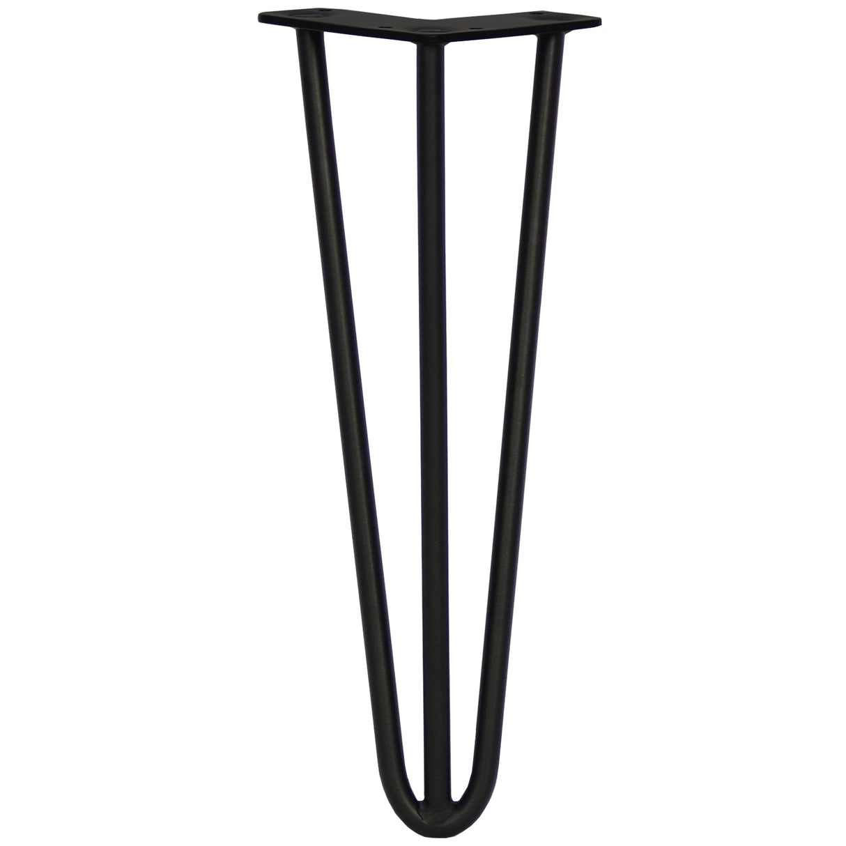 Schwarze 35,5 cm hohe Hairpin Tischbeine mit drei Streben, aus robustem Metall, elegant geformt für moderne Möbelgestaltungen