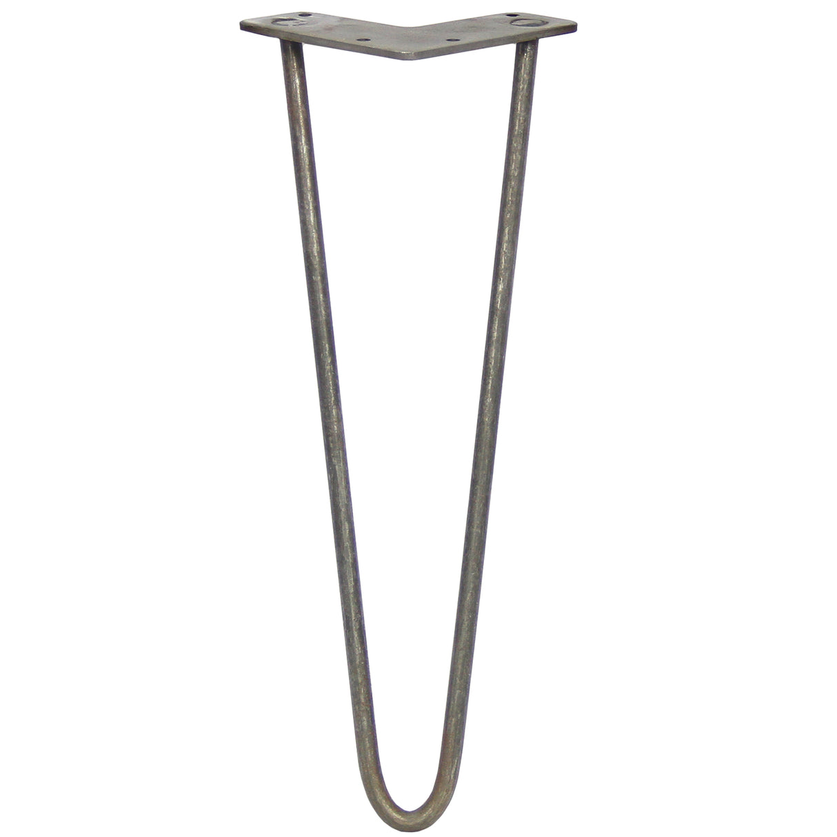 Schlichte, robuste Hairpin Tischbeine aus Rohstahl, 35,5 cm hoch, mit zwei Streben und einem Durchmesser von 10 mm, ideal für moderne Möbelgestaltung