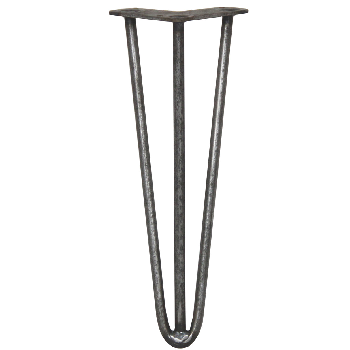 Schlichte, robuste Tischbeine aus Rohstahl mit drei Streben, 35,5 cm hoch, in elegantem, industriellem Design und mattem Finish