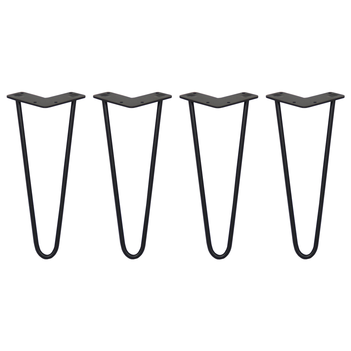 Schwarze Hairpin Tischbeine mit zwei Streben, 30,5 cm hoch, aus robustem Metall, ideal für moderne Möbelgestaltungen