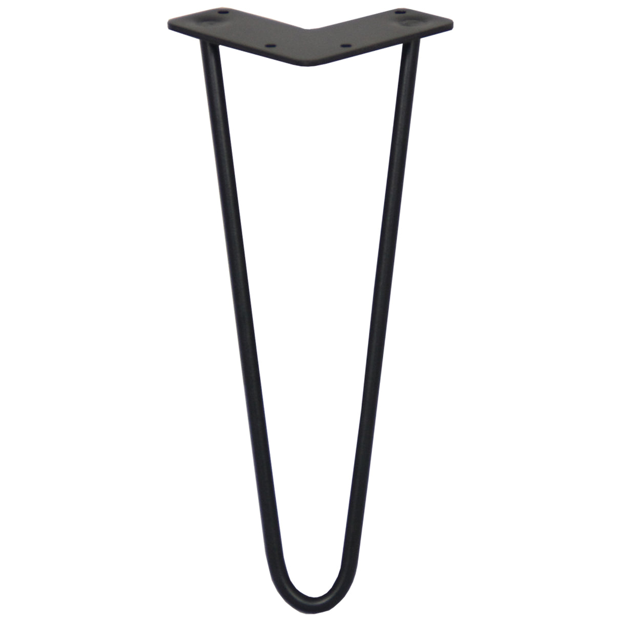 Schwarzes Hairpin Tischbein mit zwei Streben, 30,5 cm hoch und 10 mm dick, ideal für moderne Möbelgestaltungen und stabile Unterstützung