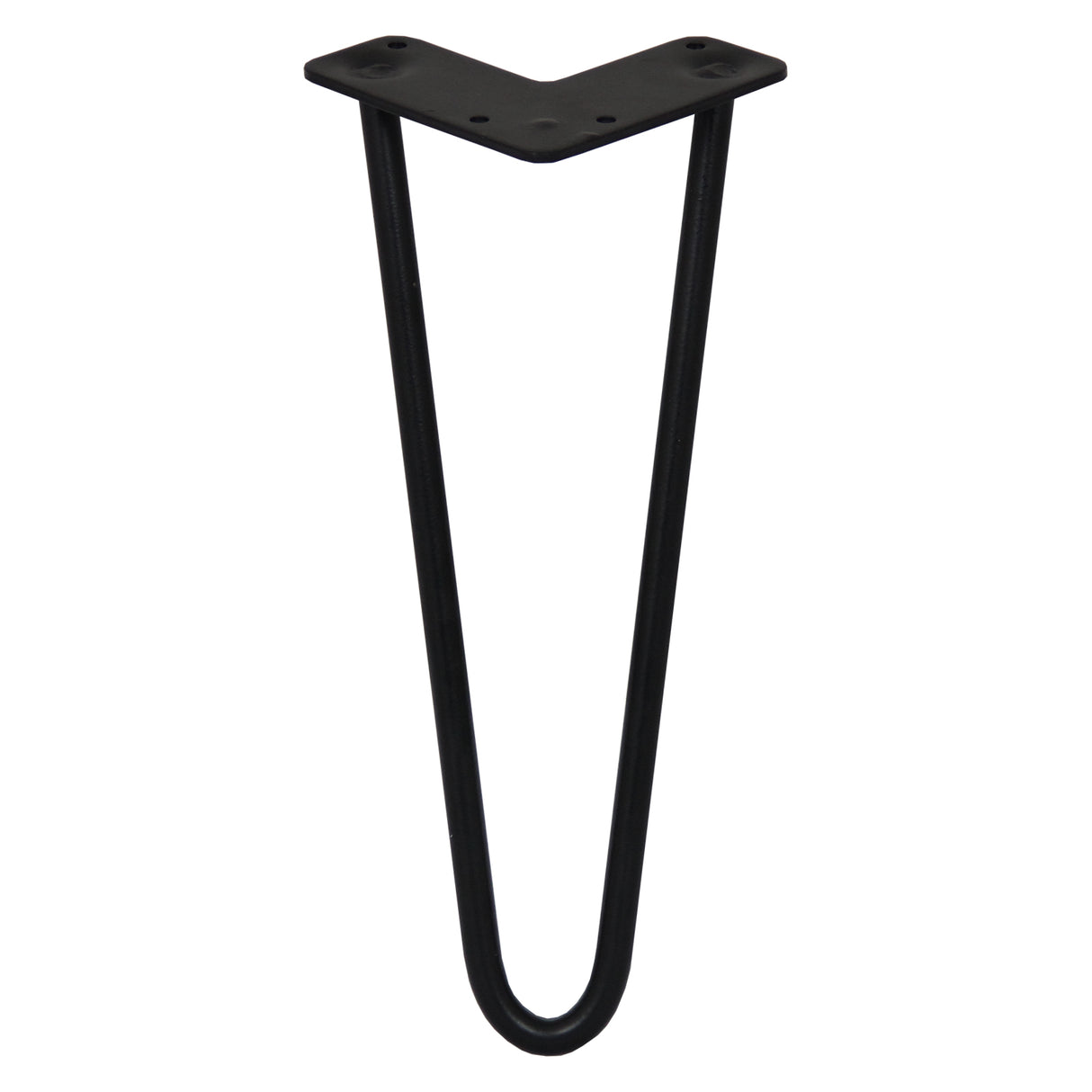 Schwarze Hairpin Tischbeine mit zwei Streben, 30,5 cm hoch, aus robustem Metall, V-förmiges Design, ideal für moderne Möbelprojekte