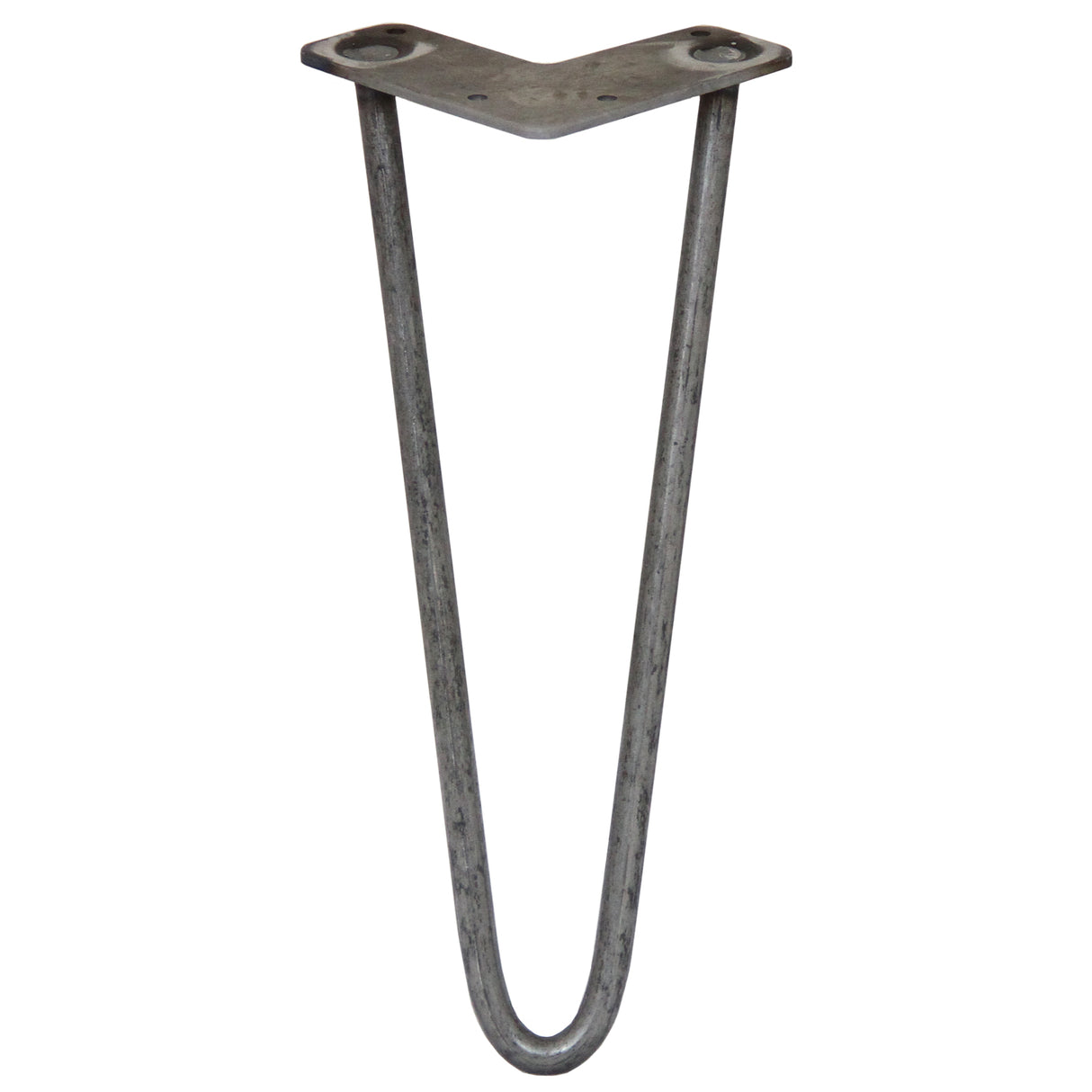 Schlichte, robuste Hairpin Tischbeine aus Metall in Silber, 30,5 cm hoch, mit zwei Streben für stabilen Halt und modernes Design