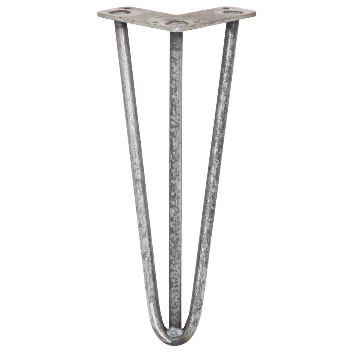Rohstahl Tischbein mit drei Streben, 30,5 cm hoch, 12 mm dick, in silberner, metallischer Optik, ideal für moderne Möbelgestaltungen