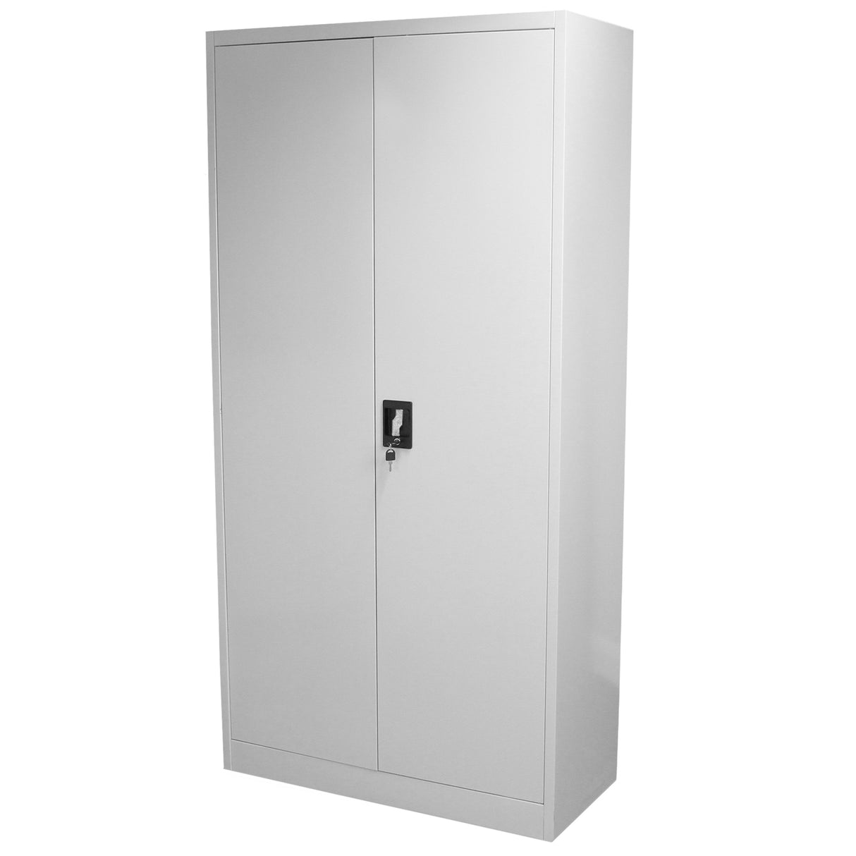 Abschließbarer Aktenschrank in elegantem Weiß, 180 cm hoch, mit glatten Oberflächen und robustem Metallmaterial für sicheren Stauraum