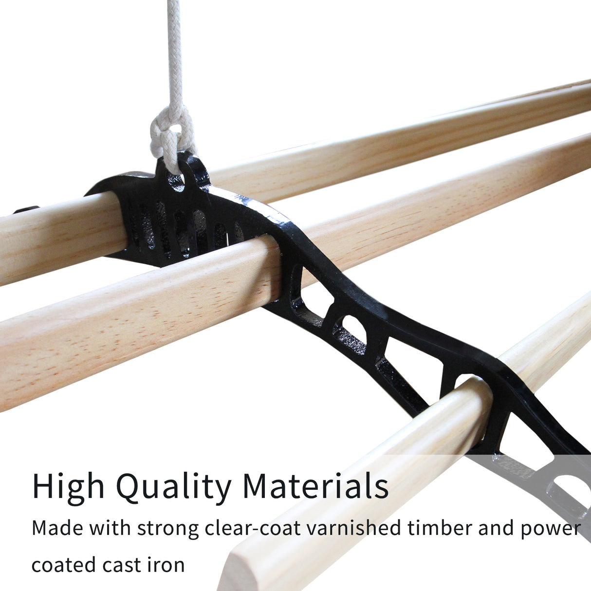 Deckentrockner aus Holz - Schwarz - 1.5m