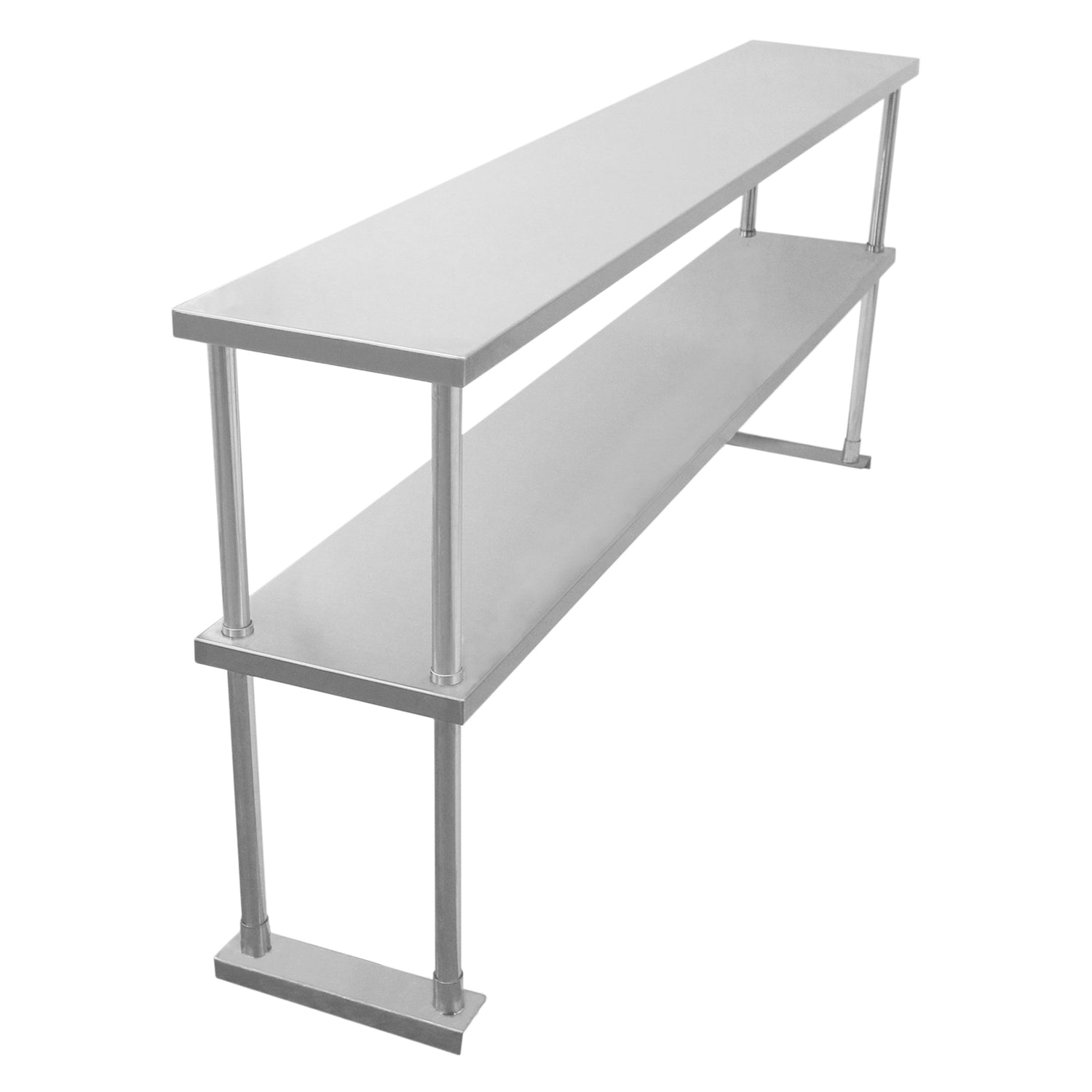 Kukoo Gastronomie Arbeitstisch und Doppelregal - Edelstahl 150 cm