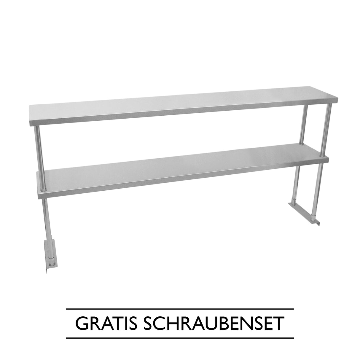 Kukoo Gastronomie Edelstahl Doppel-Regal 150cm