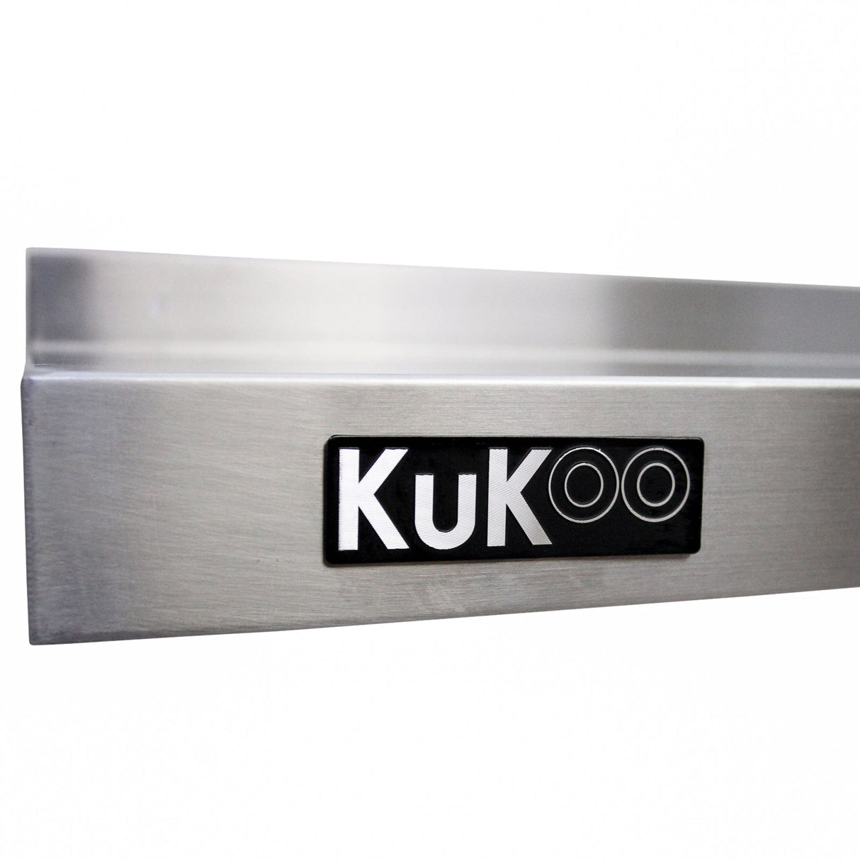 Edelstahl-Wandregal von KuKoo, glänzende Oberfläche, robustes Design, ideal für Gastronomietheken, bietet zusätzlichen Stauraum und Organisation