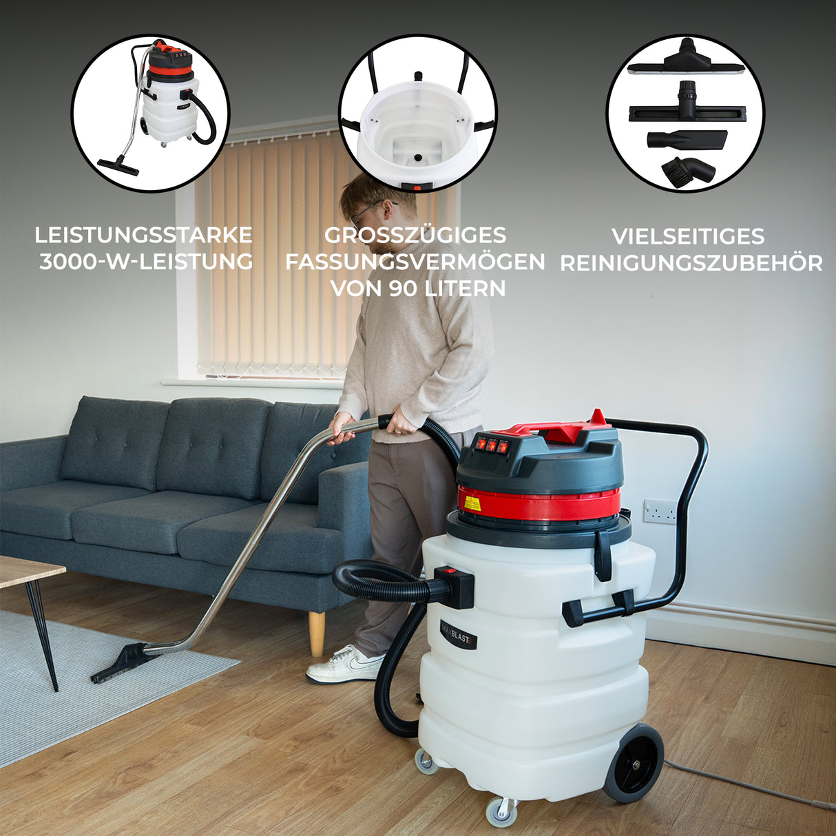 Maxblast 90L Industriesauger 3000W