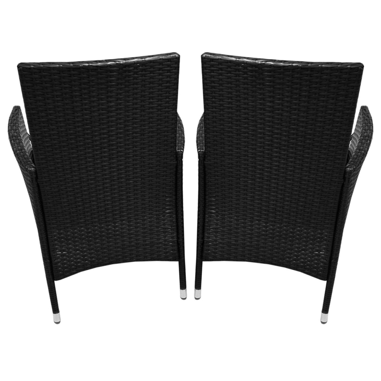 Jardí Rattan Bistro Set Schwarz