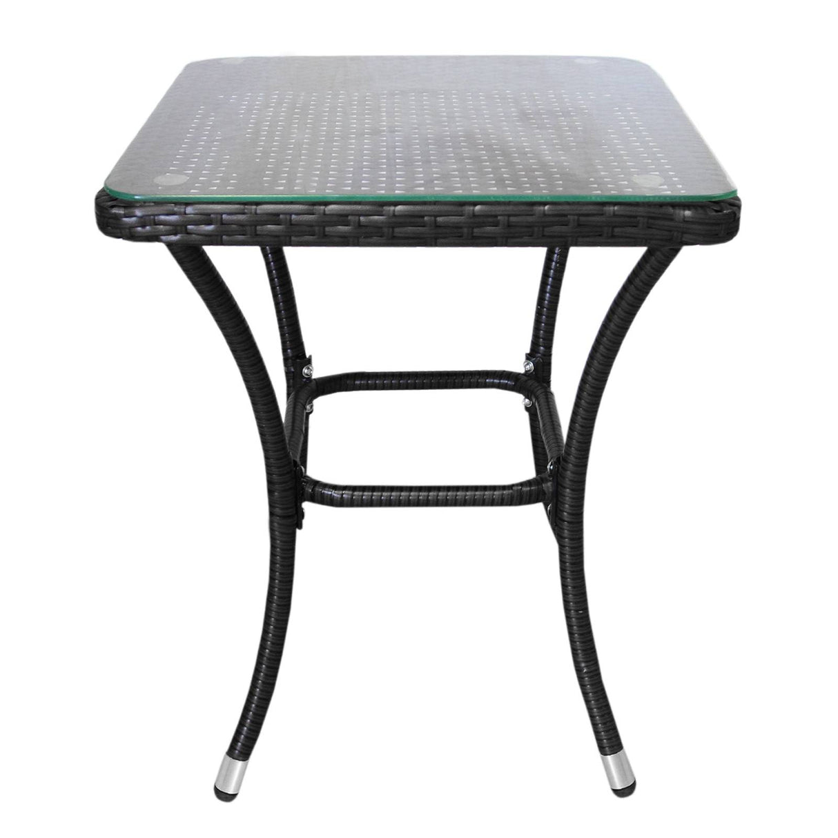 Jardí Rattan Bistro Set Schwarz