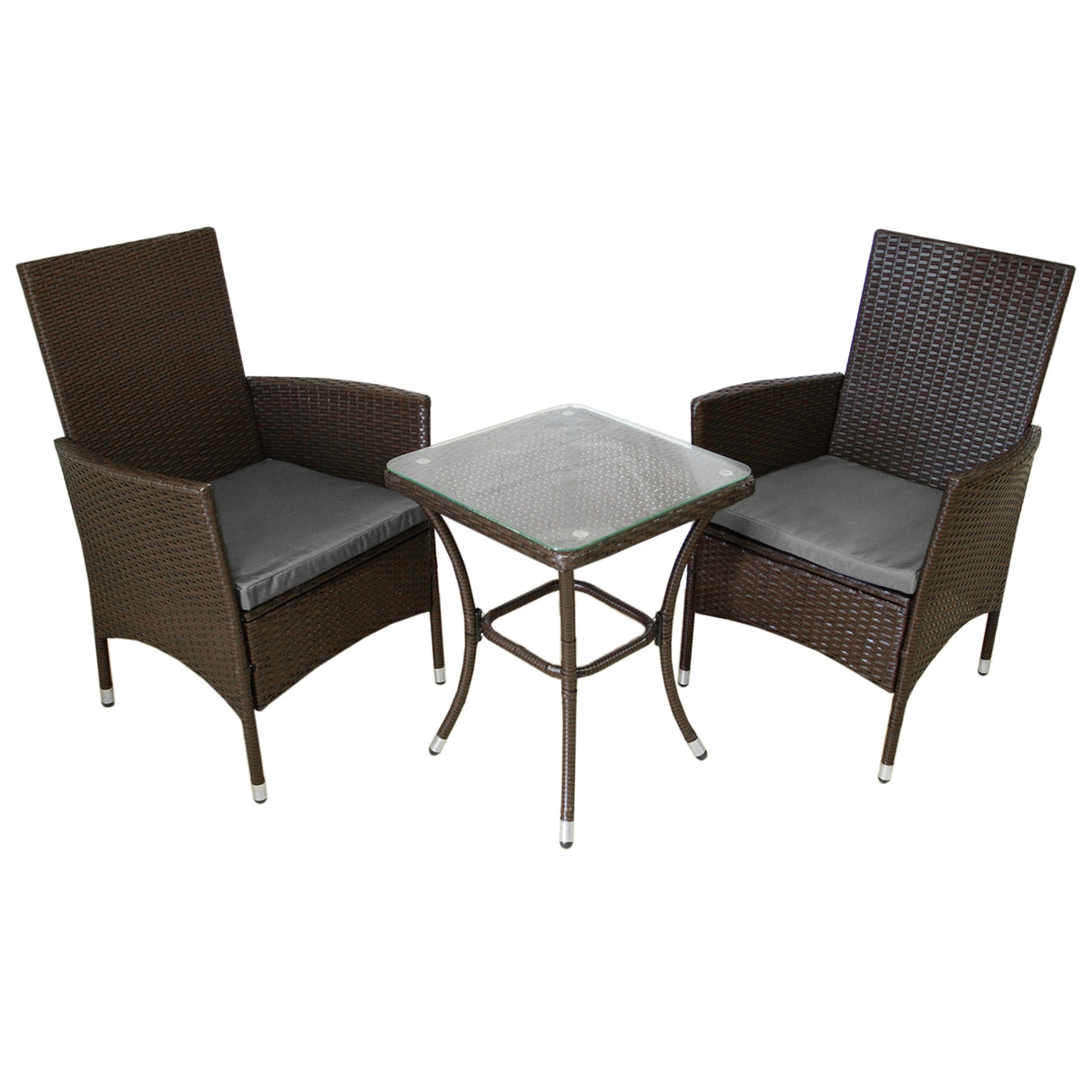 Jardí Rattan Bistro Set Braun