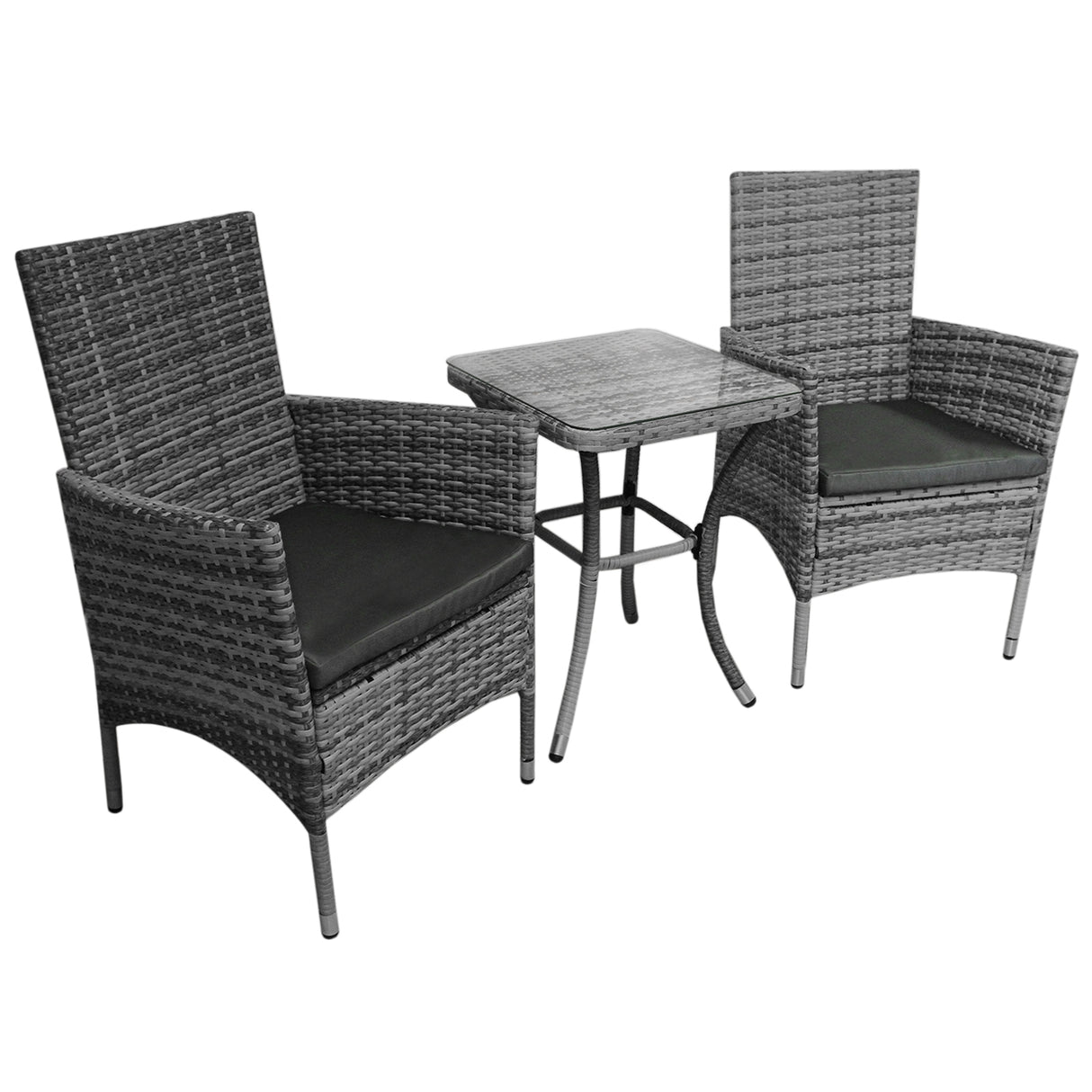 Jardí Rattan Bistro Set Grau