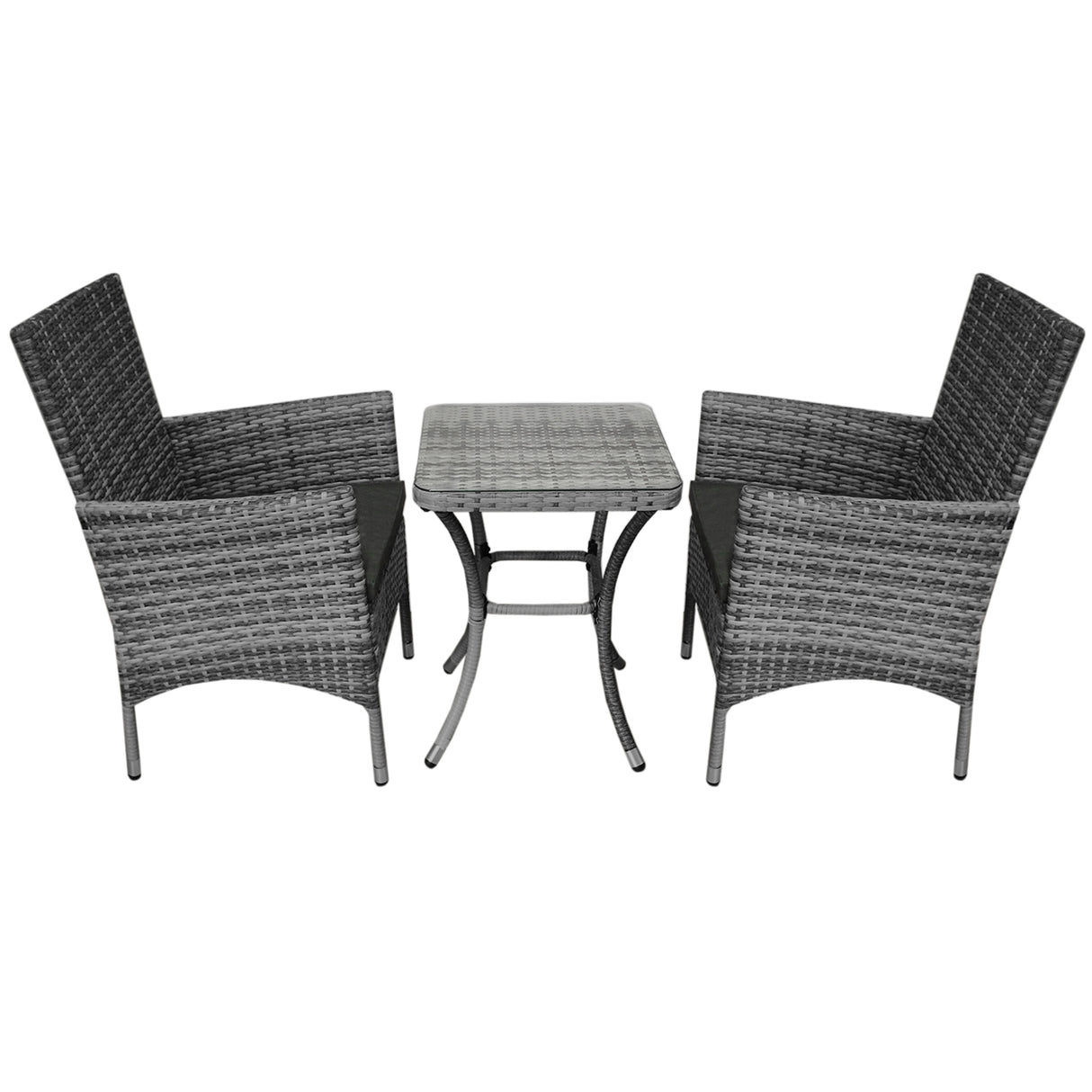 Jardí Rattan Bistro Set Grau