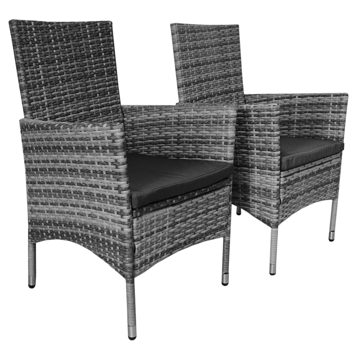Jardí Rattan Bistro Set Grau