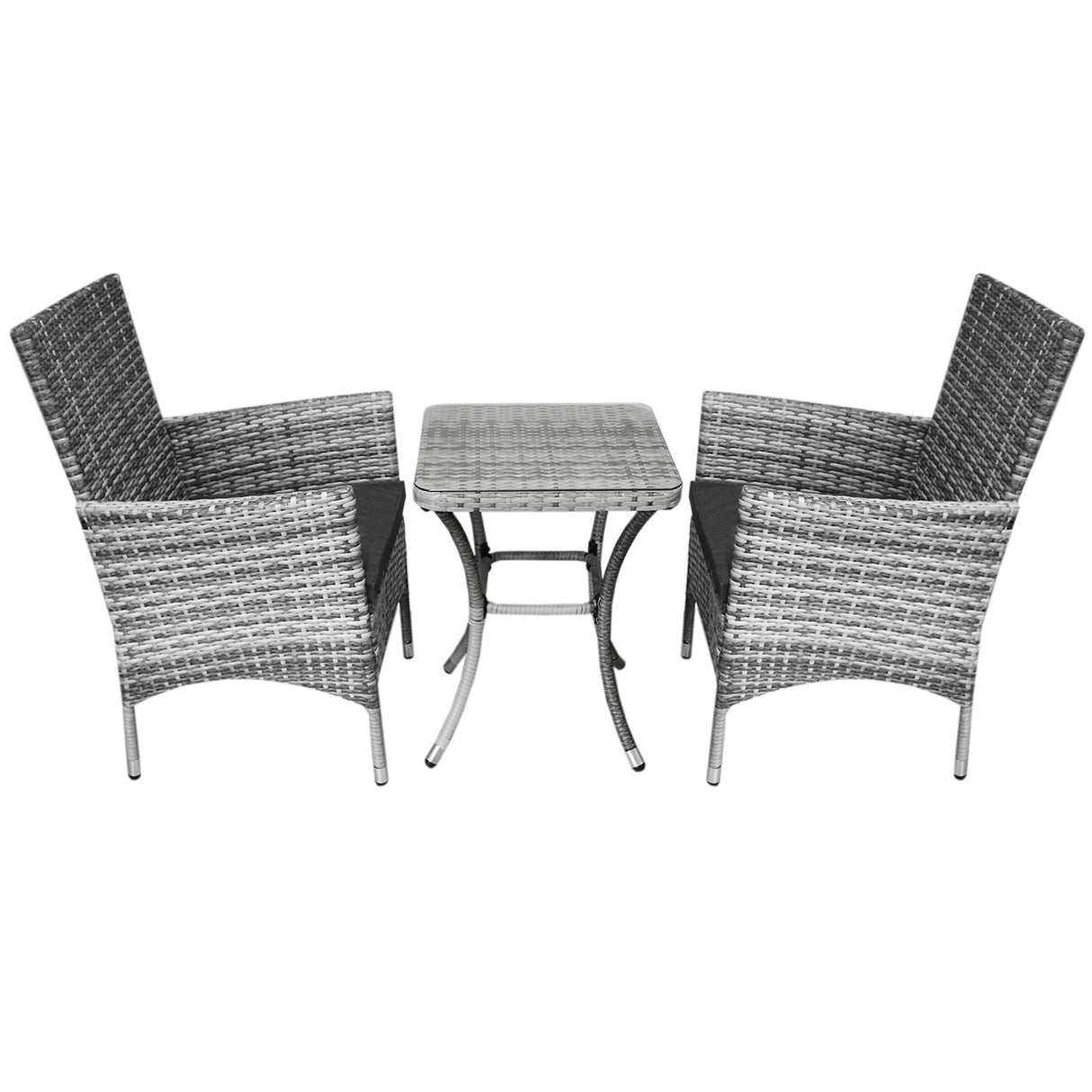 Jardí Rattan Bistro Set Hellgrau