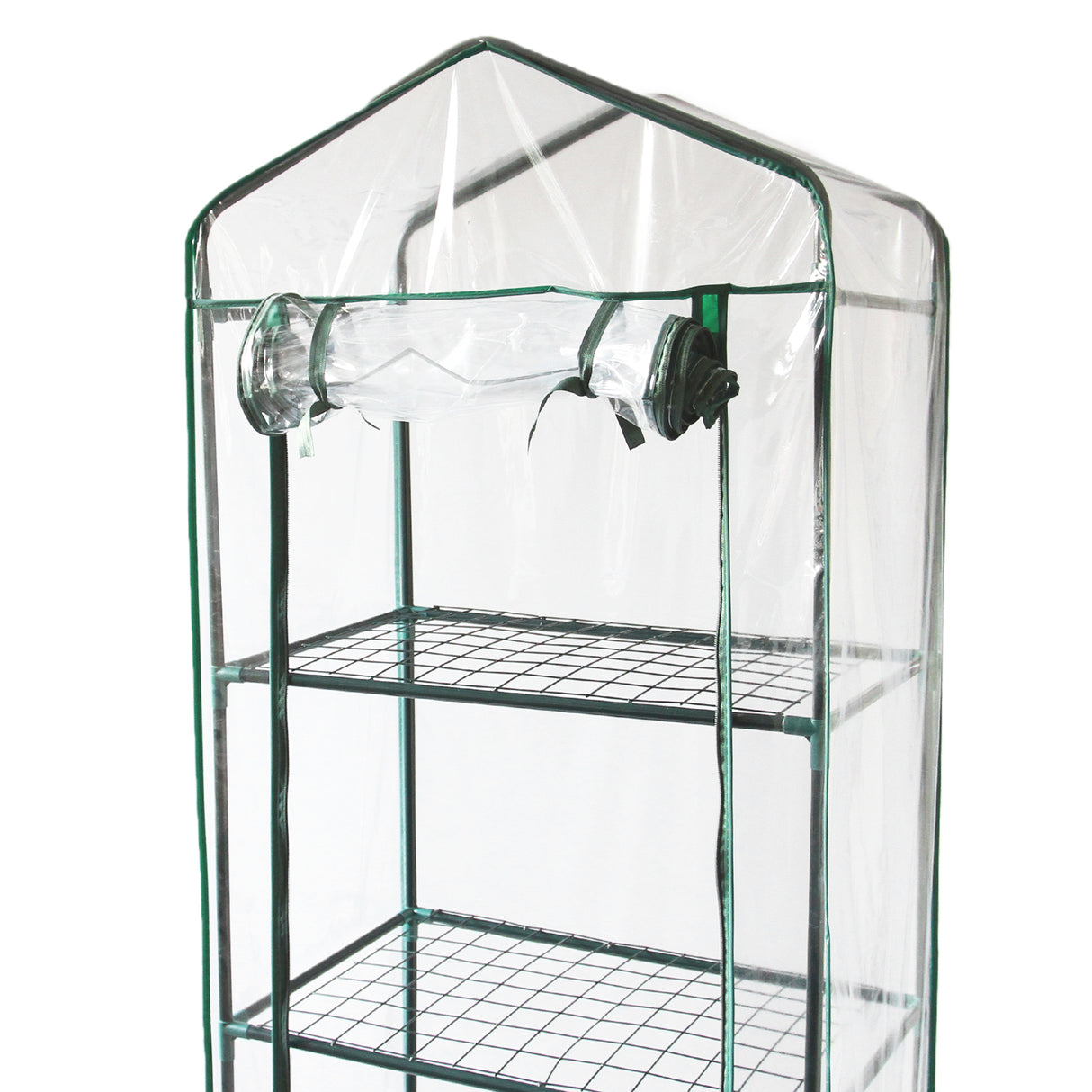 Mini-Gewächshaus / Foliengewächshaus mit 4 Regale und Kunststoffabdeckung