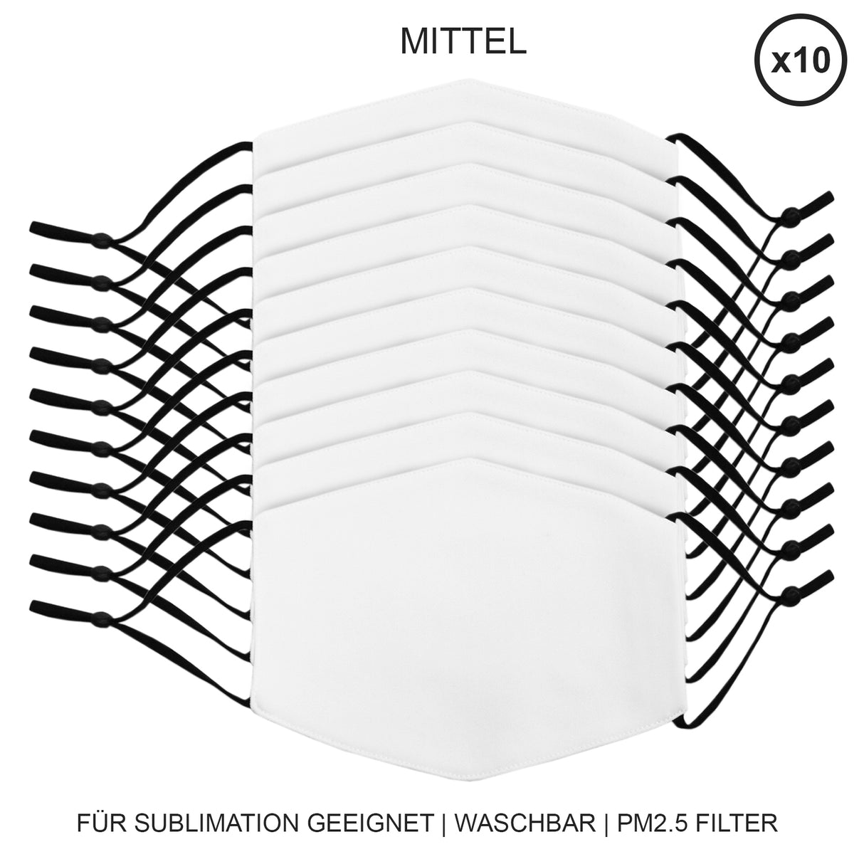 Gesichtsmasken - Mittel / 10er Packung