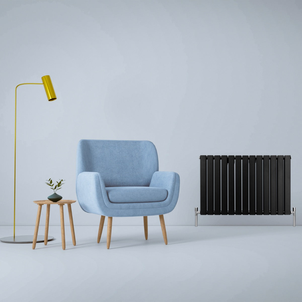 Paneelheizkörper Matte Schwarz 600mm x 910mm