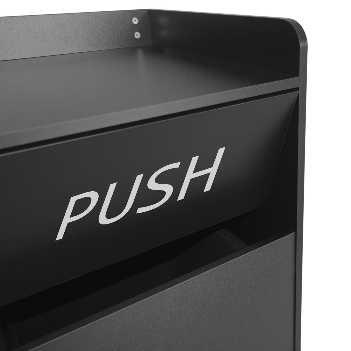 Abfallbehälter & Tablettablage aus Holz - Schwarz