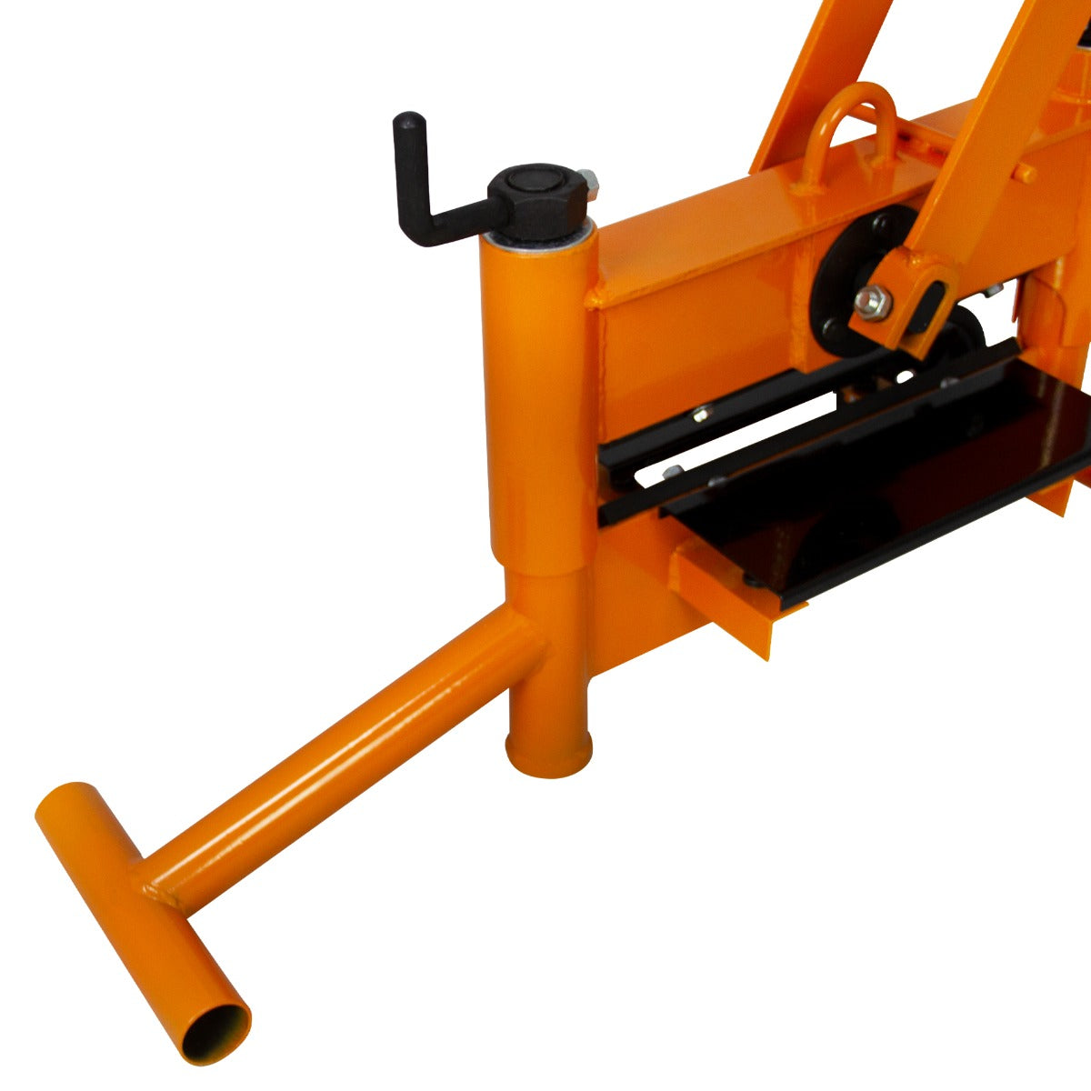 Robuster T-Mech Steinknacker in leuchtendem Orange mit stabiler Hebelmechanik und schwarzem Fußpedal für präzises Steintrennen