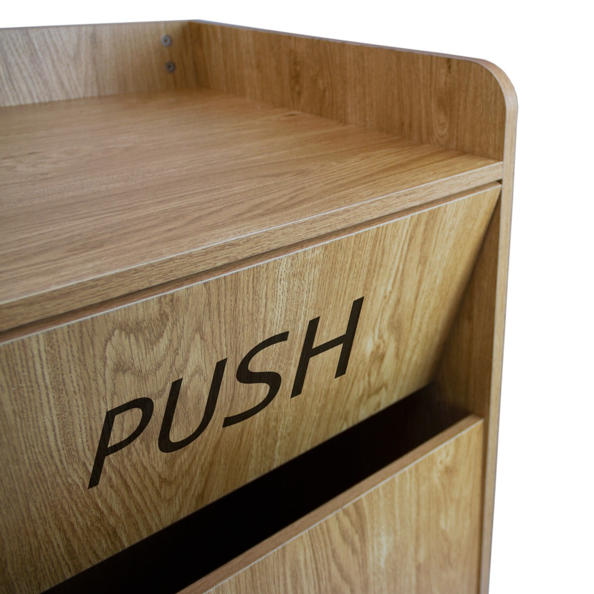 Abfallbehälter & Tablettablage aus Holz - Helle Eiche