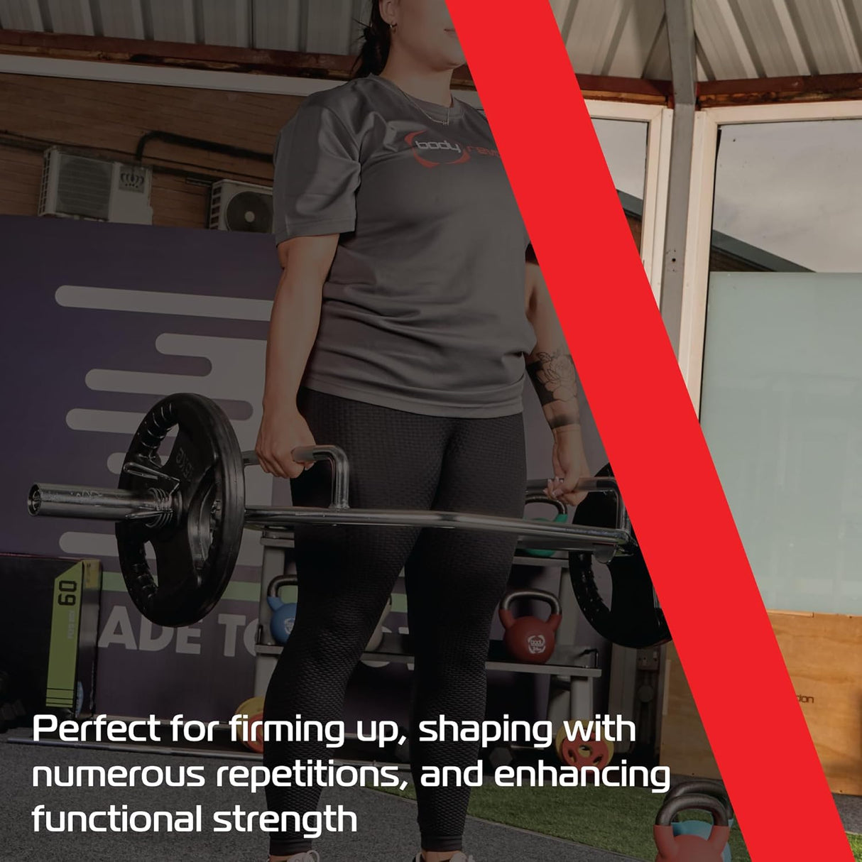 Body Revolution 2x2,5kg + 2x5kg Tri-Grip 15kg Gummierte Hantelscheiben