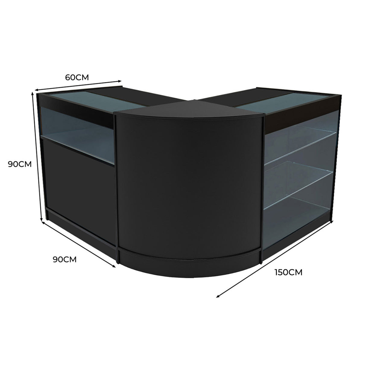 Triton LED Verkaufstheken-Set CM60 + K900 + B900 - Schwarz