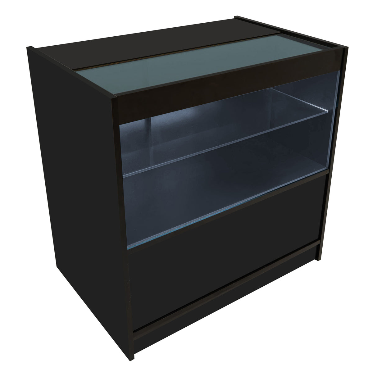 Vega LED Verkaufstheken-Set CM60 + C900 + K900 + TB60 – Schwarz