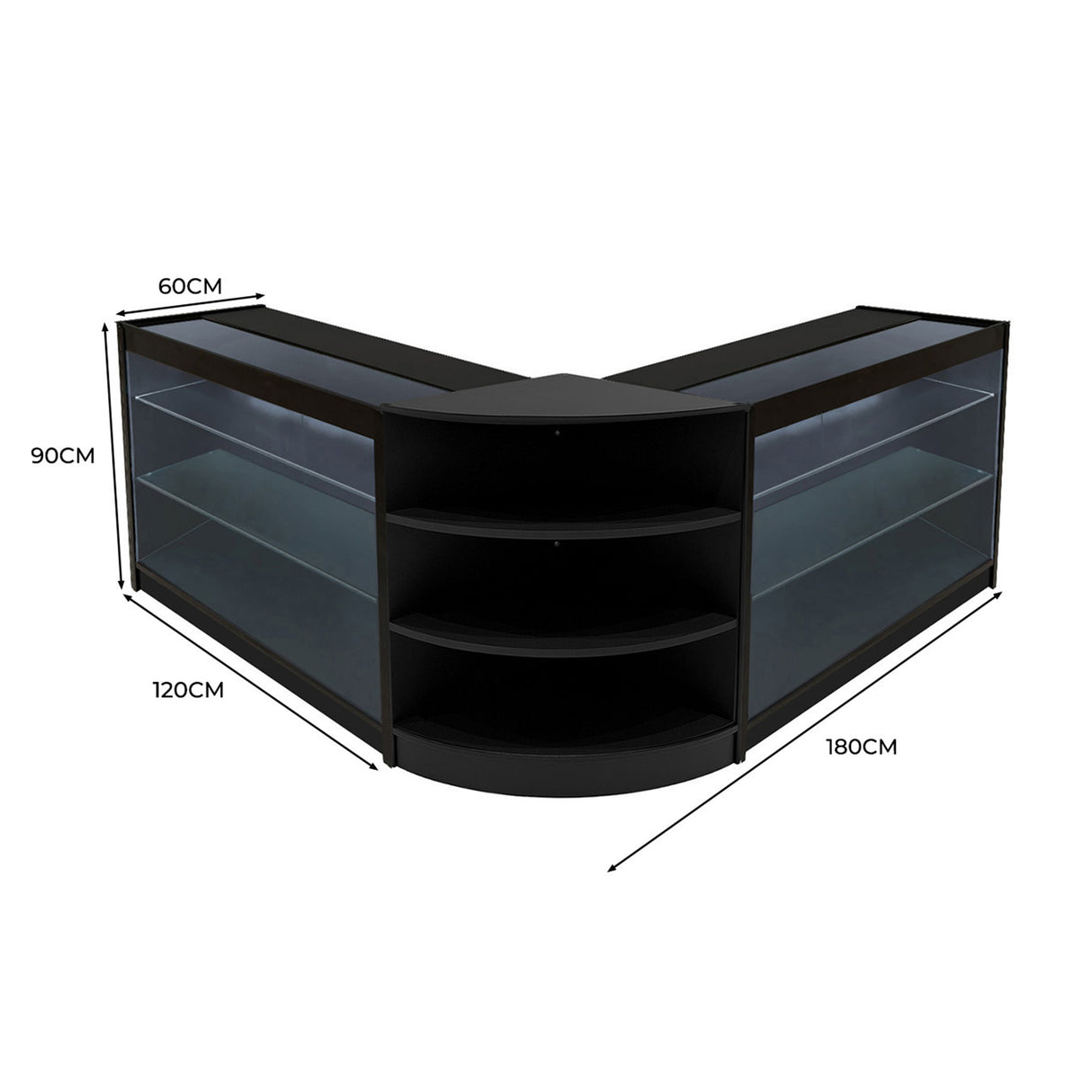 Apollo LED Verkaufstheken-Set LM60 + K1200 (2 Stück) – Schwarz