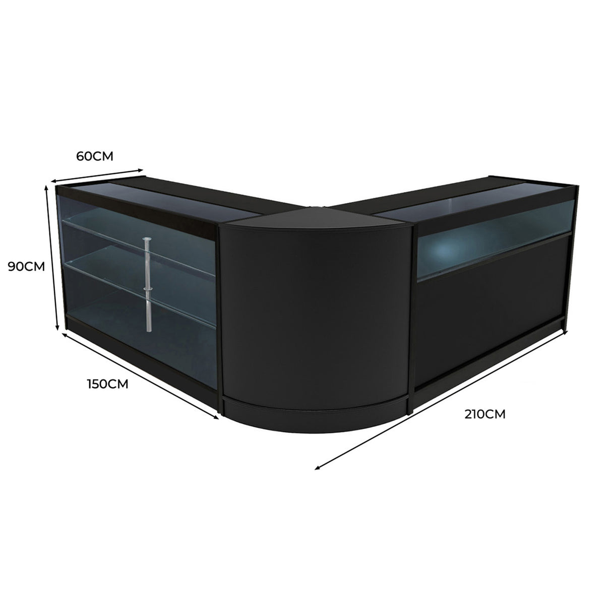 Triton LED Verkaufstheken-Set CM60 + K1500 + B1500 - Schwarz