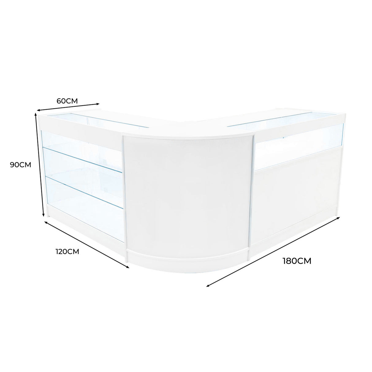 Triton LED Verkaufstheken-Set CM60 + K1200 + B1200 - Weiß