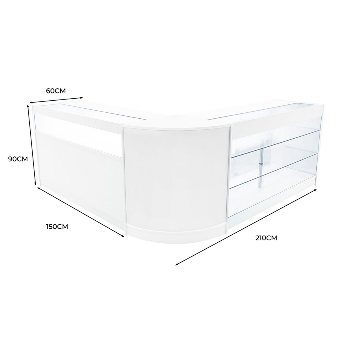 Triton LED Verkaufstheken-Set CM60 + K1500 + B1500 - Weiß