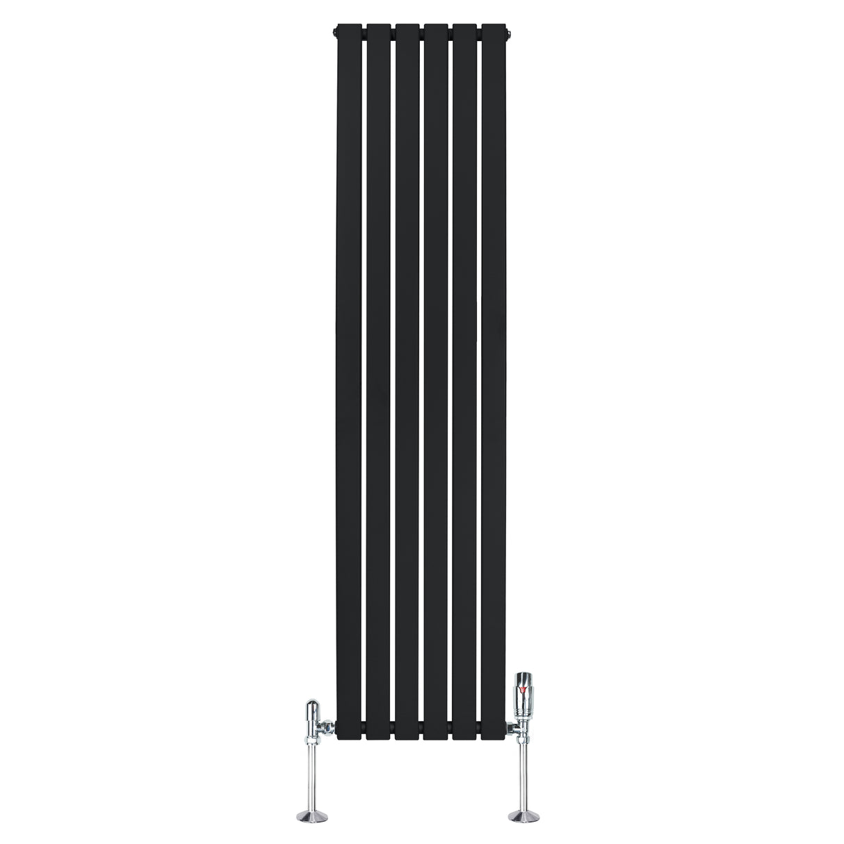 Flachheizkörper & Ventile – 1800mm x 420mm – Schwarz