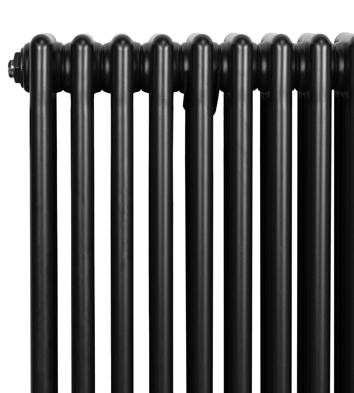 Röhrenheizkörper 4 Säulen mit TRV Chromventile – 600mm x 785mm – Schwarz