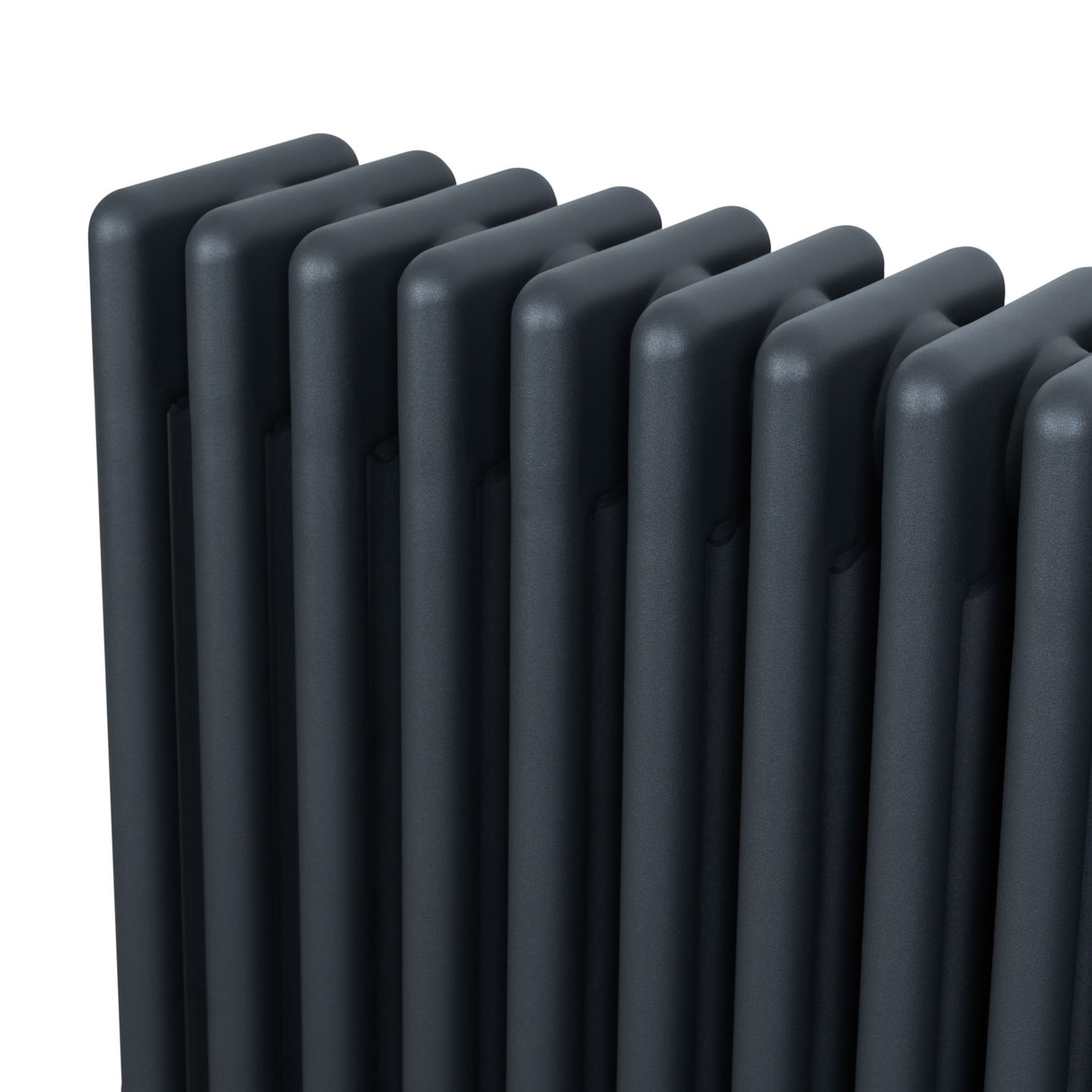 Röhrenheizkörper 4 Säulen mit TRV Chromventile – 600mm x 1010mm – Anthrazitgrau