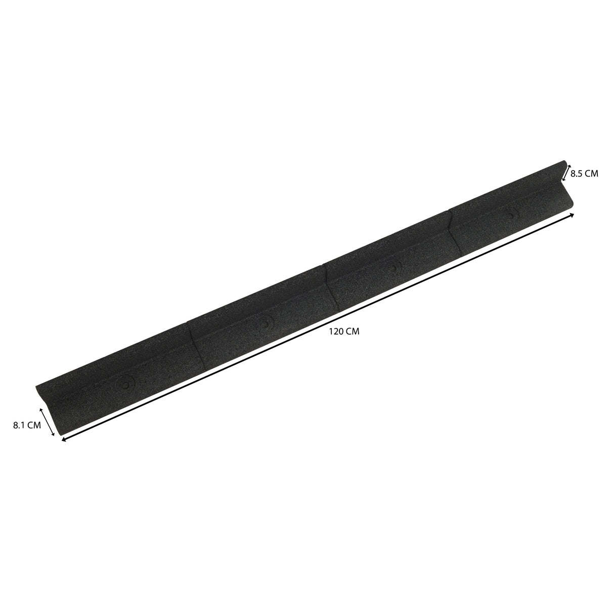 Flexible Rasenkante 4 x 1,2 m mit Gummihammer - Schwarz