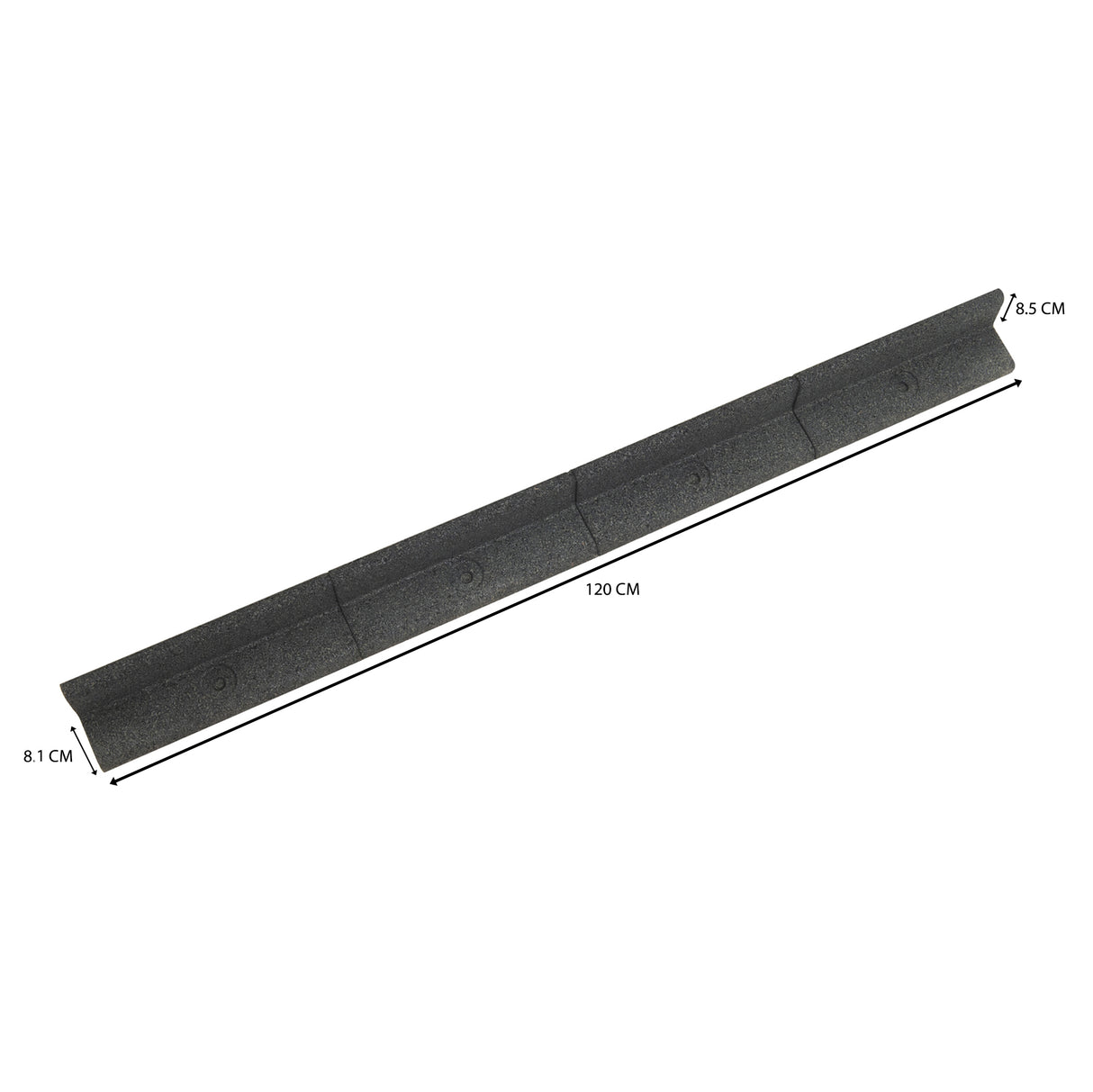 Flexible Rasenkante 4 x 1,2 m mit Gummihammer - Grau